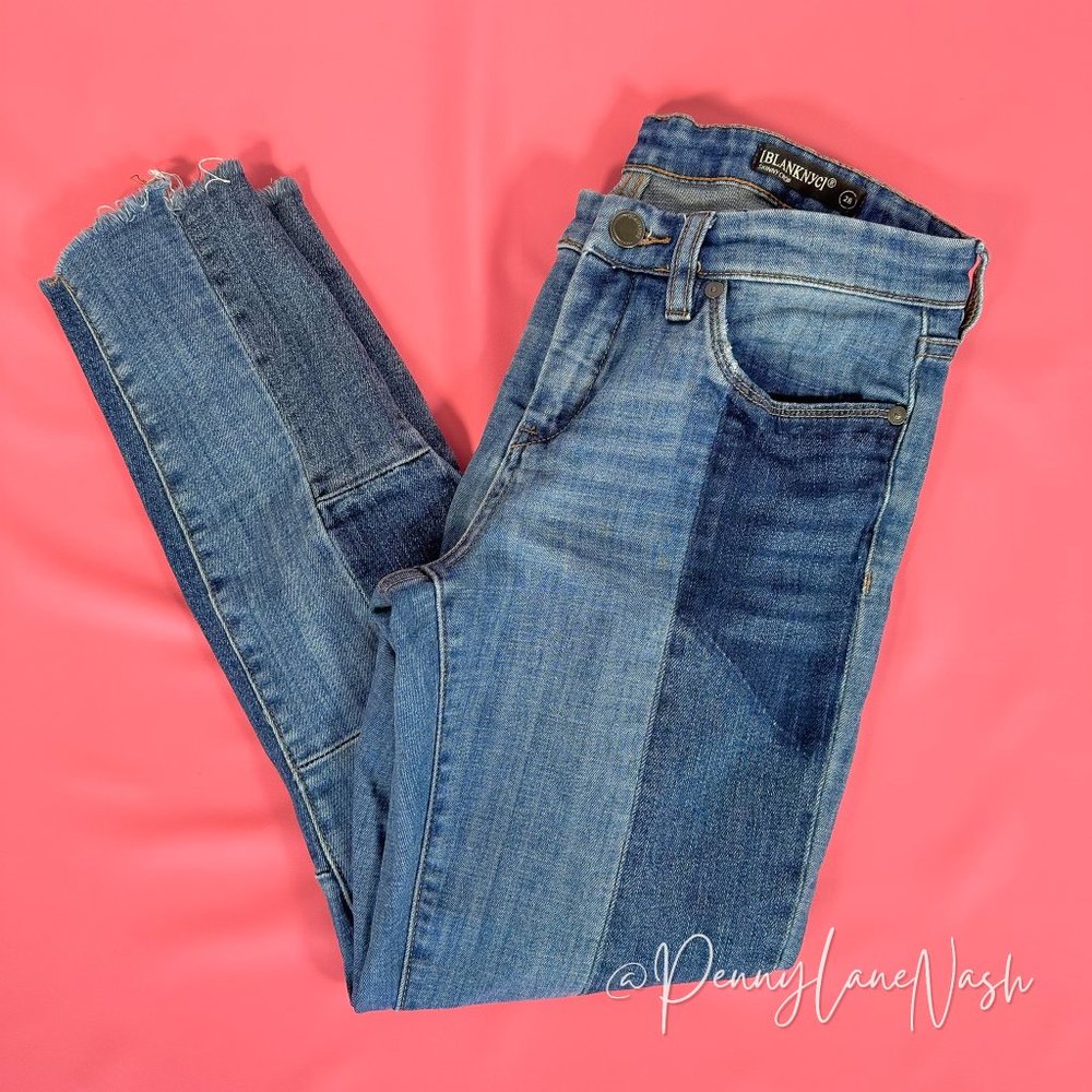 Blank NYC Patchwork Raw Hem Skinny Crop Jeans - Picture 11 of 11